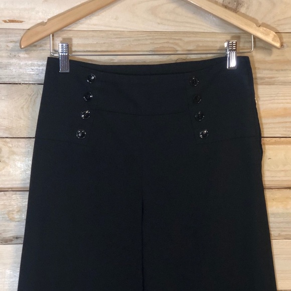 H &M SAILOR WIDE LEG High waist Black pants ,size 4 - Picture 3 of 13